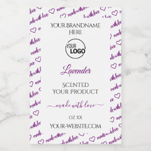 White and Purple Word Cloud Product Label Add Logo