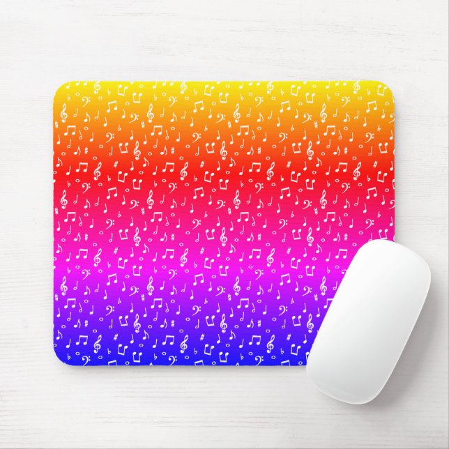 white and rainbow Musical  Mouse Mat (With Mouse)
