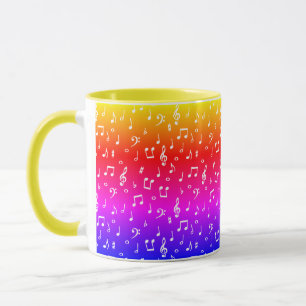 white and rainbow Musical Mug