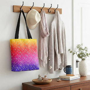 white and rainbow Musical Tote Bag