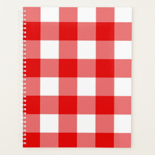 White and Red Buffalo Plaid   Planner