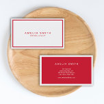 White and Red Corporate Modern Professional Business Card<br><div class="desc">A modern professional business card in white and corporate red colours. This business card is ideal for various professionals like Consultants, Accountants, Real Estate Agents, Freelancers, etc. Card is also available in blue and black which you can see here http://www.zazzle.com/collections/professional_corporate_style_business_cards-119741352833899050?rf=238364477188679314 Personalise it by replacing the placeholder text. For more options...</div>