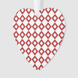 White and Red Diamond Pattern Ornament