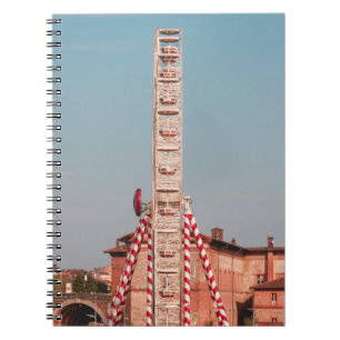 WHITE AND RED FERRIS WHEEL AT DAYTIME NOTEBOOK
