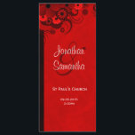 White and Red Floral Wedding Program Templates<br><div class="desc">© Sunny Mars Designs - Floral Hibiscus: Red on White Wedding Program Cards - Elegant, stylish, beautiful, modern, chic trendy custom wedding program template with gorgeous, classy dark red, ruby, crimson, maroon or burgundy swirly tropical hibiscus floral design against a customisable white background. Personalise it by adding your wedding party...</div>