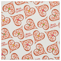White and Red hearts elegant swirls boho chic