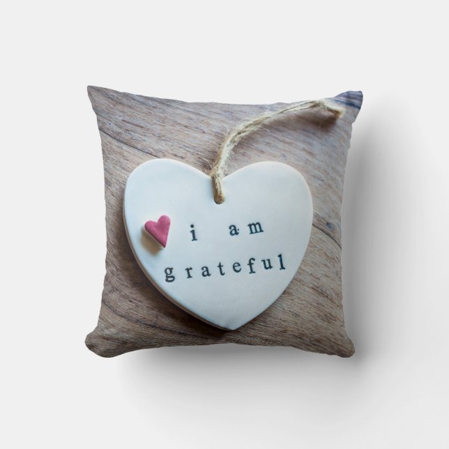 White And Red Hearts ON Wood Cushion (Front)