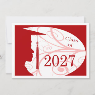 White and Red Man Silhouette 2027 Card