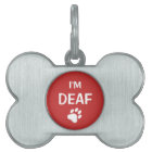 White And Red Paw Print I'm Deaf