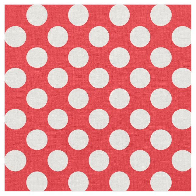 White and Red Polka Dot Fabric (Close Up)