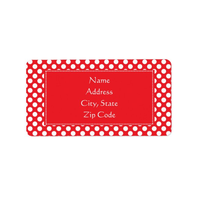 White and Red Polka Dot Label (Front)