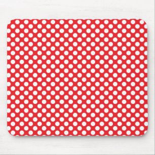 White and Red Polka Dot Mouse Mat
