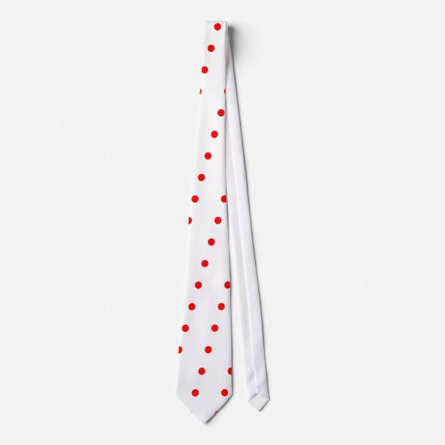 White and red polka dot necktie (Front)