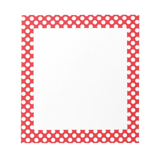 White and Red Polka Dot Notepad (Front)