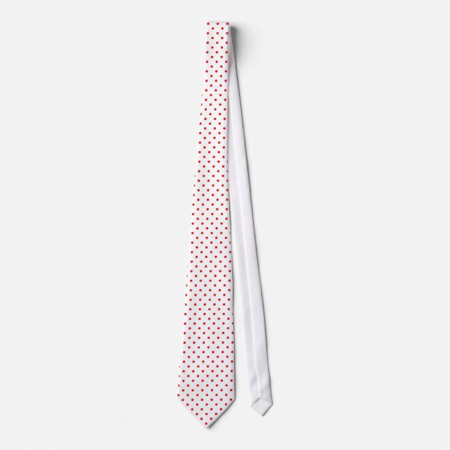 White and Red Polka Dot Tie (Front)