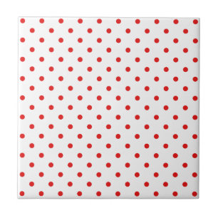 White and Red Polka Dot Tile