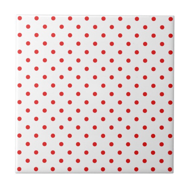 White and Red Polka Dot Tile (Front)