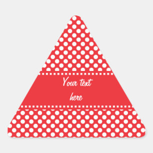 White and Red Polka Dot Triangle Sticker