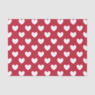 White and red polka hearts tissue paper