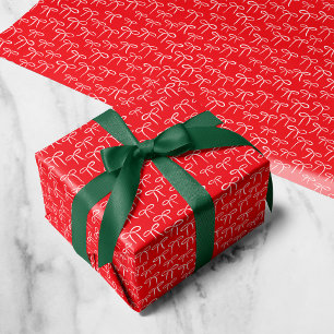 White and Red Simple Bows Pattern Wrapping Paper