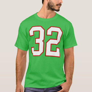 White and Red Sports Number 32 Jersey Uniform Play T-Shirt