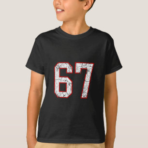 White And Red Sports Number 67 Jersey Uniform Play T-Shirt