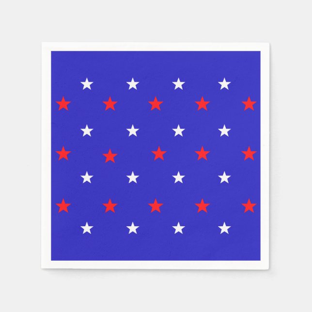 White and Red Stars - Starry Sky Pattern Napkin (Front)