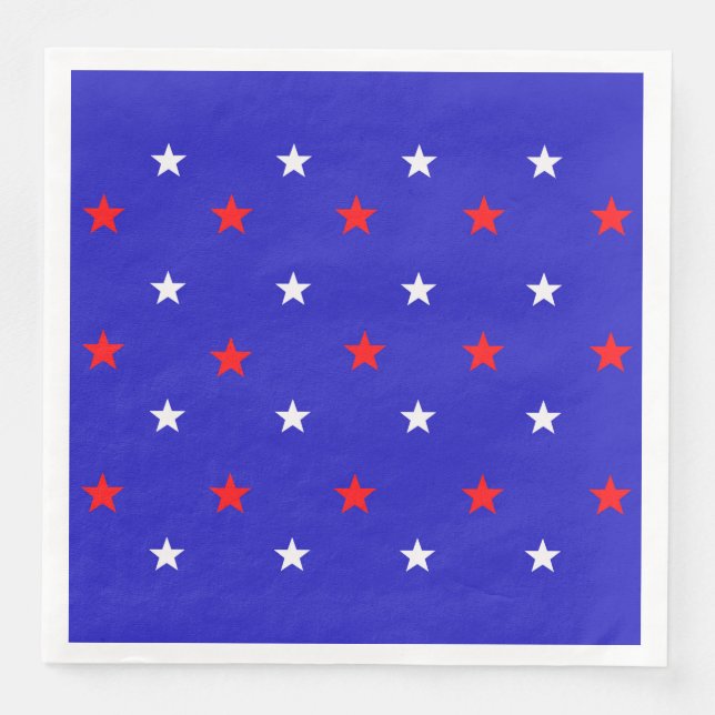 White and Red Stars - Starry Sky Pattern Napkin (Front)