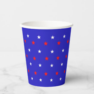 White and Red Stars - Starry Sky Pattern Paper Cups
