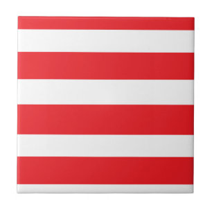 White and red striped tile