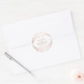 White and Rose Gold Baby's Breath Wedding Classic Round Sticker (Envelope)