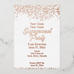 White and Rose Gold Foil Engagement Party