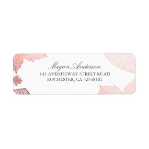 White and Rose Gold Leaves Fall Wedding