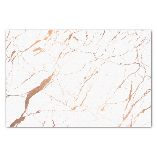 Image of White and Rose Gold Marble Designer Tissue Paper