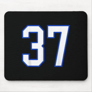 White And Royal Blue Number 37 Jersey Player Unifo Mouse Mat