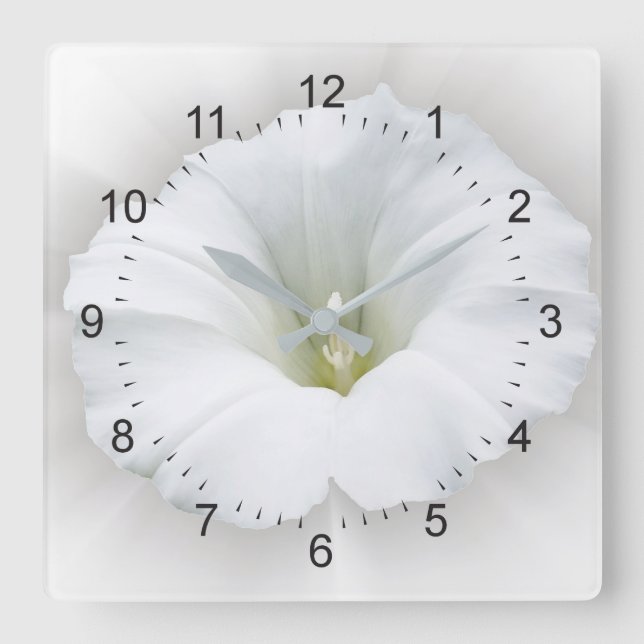 white and shades of grey square wall clock (Front)
