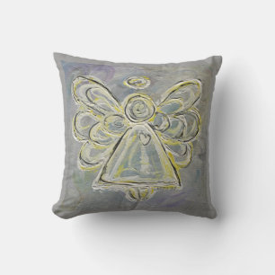 White and silver Angel Decorative Throw Pillow