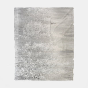 White and Silver Foil Christmas Fleece Blanket