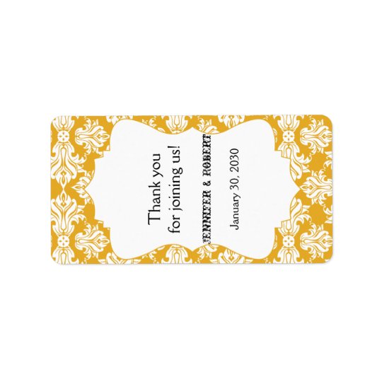 White and Sunflower Damask Wedding Lip Balm Label Address Label