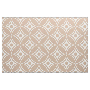 White And Tan Retro Geometric Seamless Pattern Fabric