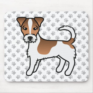 White And Tan Rough Coat Jack Russell Terrier Dog Mouse Mat