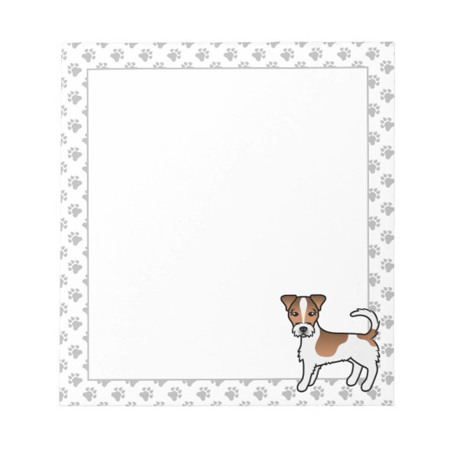 White And Tan Rough Coat Jack Russell Terrier Dog Notepad (Front)