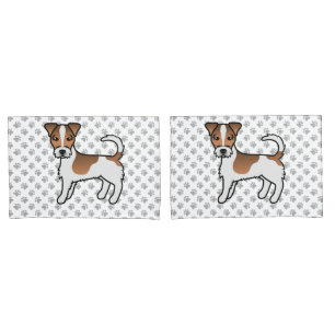 White And Tan Rough Coat Jack Russell Terrier Dog Pillowcase