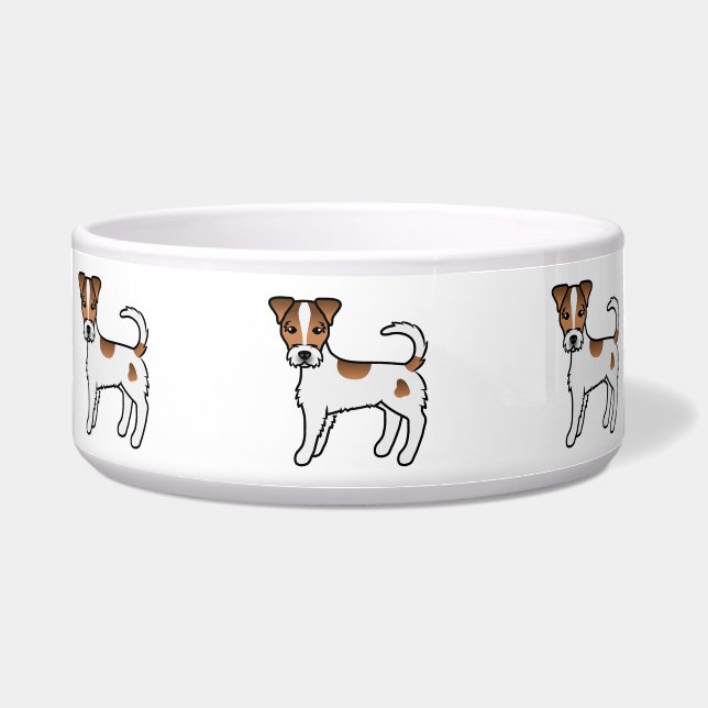 White And Tan Rough Coat Parson Russell Terrier (Front)