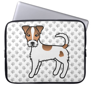 White And Tan Rough Coat Parson Russell Terrier Laptop Sleeve