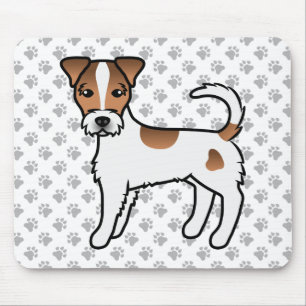 White And Tan Rough Coat Parson Russell Terrier Mouse Mat