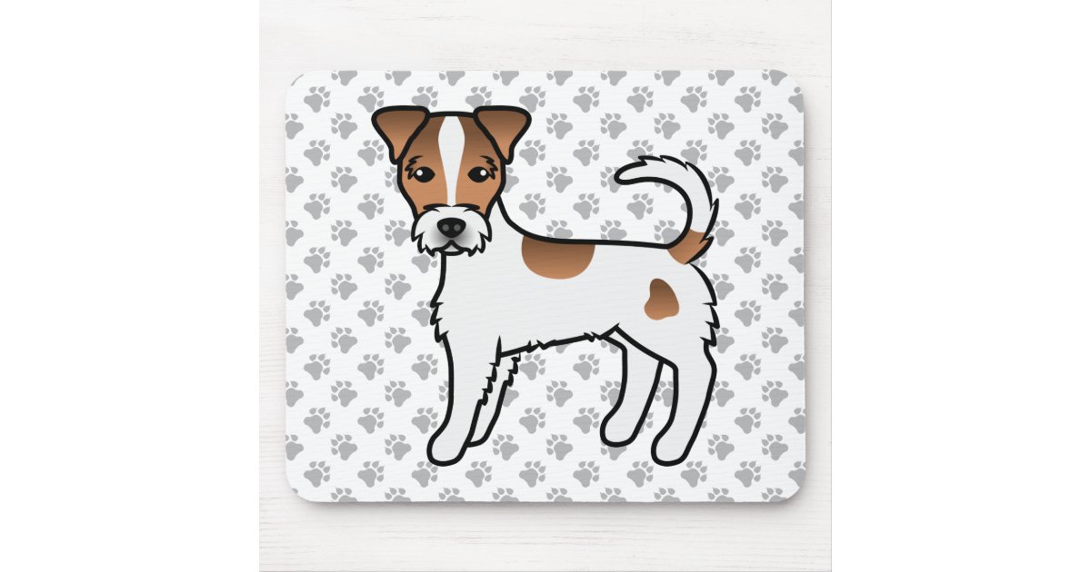 White And Tan Rough Coat Parson Russell Terrier Mouse Mat Zazzle