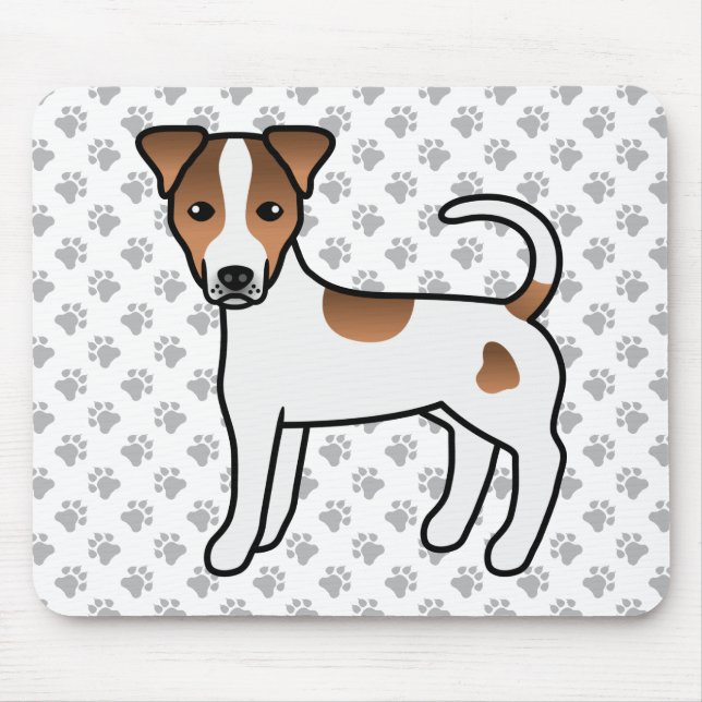 White And Tan Smooth Coat Parson Russell Terrier Mouse Mat (Front)