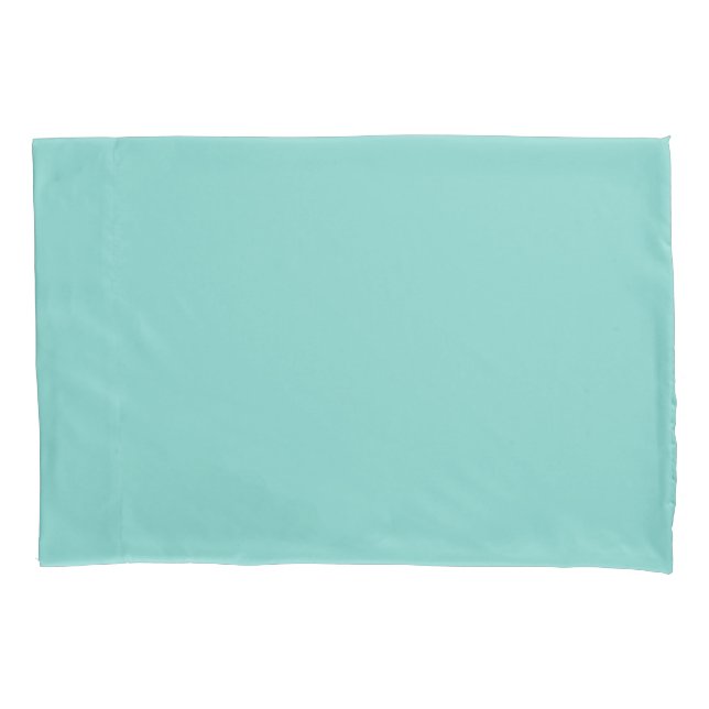White and Teal Pillowcase (Front-Left)