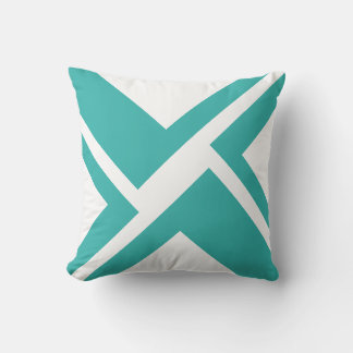 White and Teal throw pillow